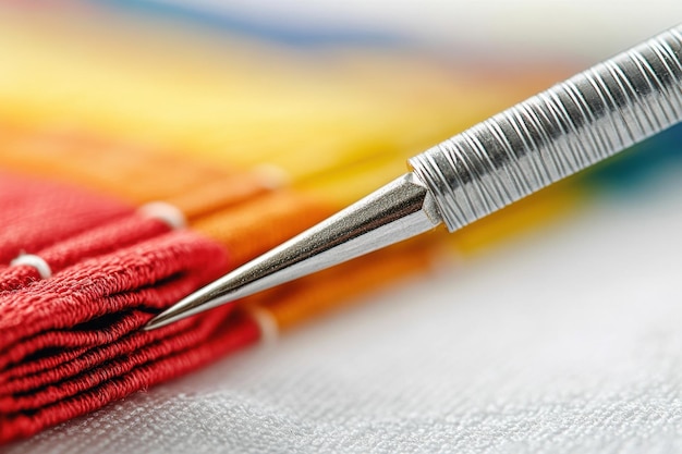 Zbliżenie materiału z haftem